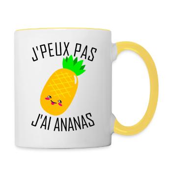 I can not have Pineapple - Contrasting Mug - white/yellow - Right