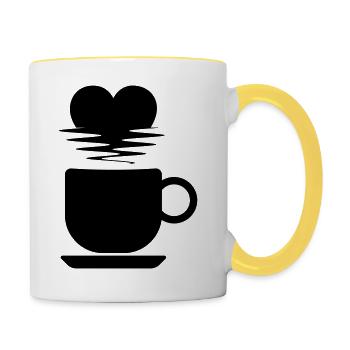 Coffee connoisseurs. - Contrasting Mug - white/yellow - Right