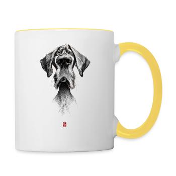 Sketchy Dog - Contrasting Mug - white/yellow - Right