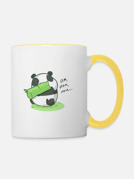 Panda - Tasse zweifarbig - Weiß/Gelb