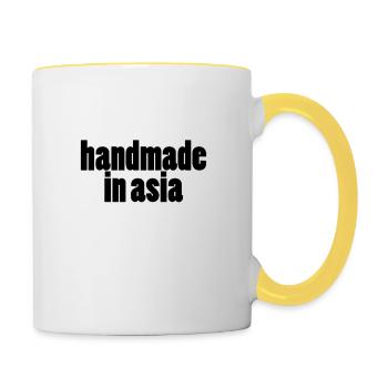 handmade in asia - Tasse zweifarbig - Weiß/Gelb - Rechts