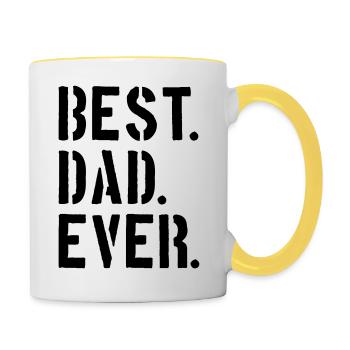 text dad best ever amour papa meilleur monde fête des pères - Mug contrasté - blanc/jaune - Droite