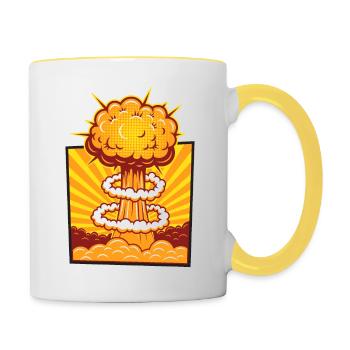 Cartoon Explosion - Tasse zweifarbig - Weiß/Gelb - Rechts