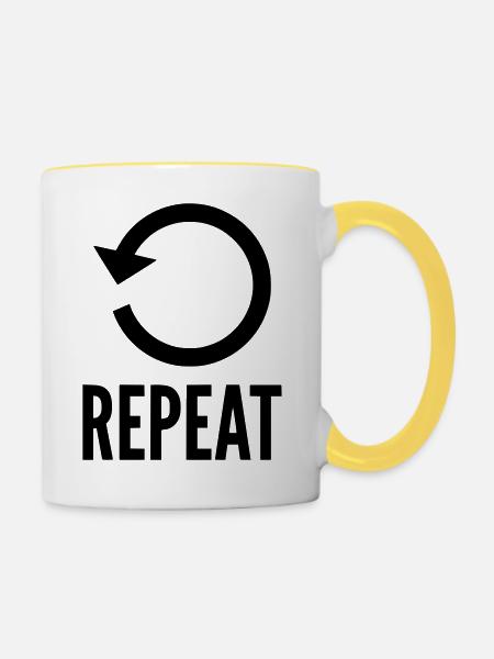 REPEAT - Tasse zweifarbig - Weiß/Gelb