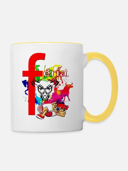 FERIA - Tasse zweifarbig - Weiß/Gelb