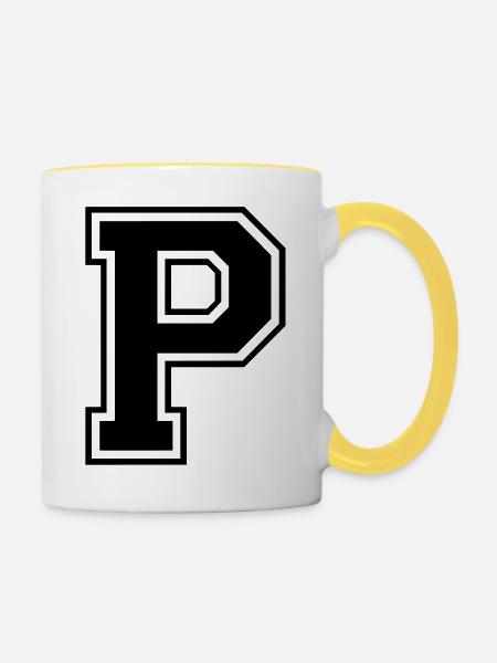 p - Tasse zweifarbig - Weiß/Gelb