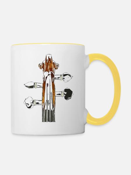 Fiddle zackig - Tasse zweifarbig - Weiß/Gelb
