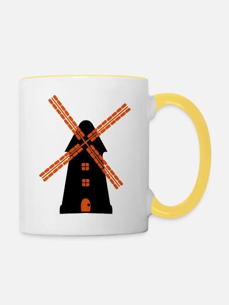 windmuehle - Tasse zweifarbig - Weiß/Gelb