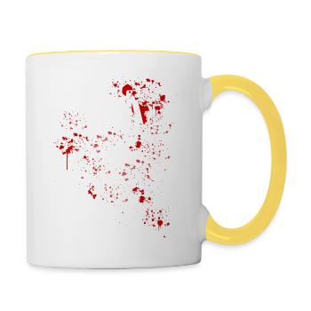 Muay Thai fighter blanc - Mug contrasté - blanc/jaune - Droite