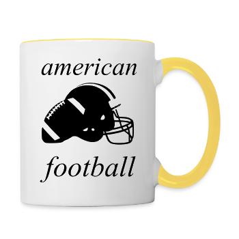 american football - Tasse zweifarbig - Weiß/Gelb - Rechts