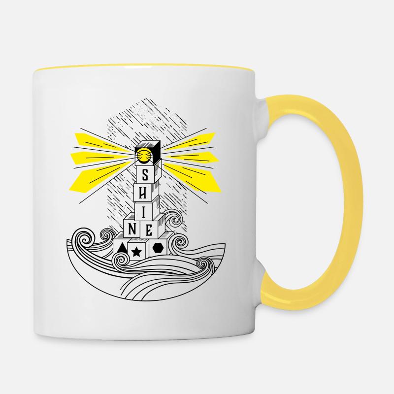 Scheinen - Tasse zweifarbig - Weiß/Gelb