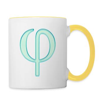 Phi - Le nombre d'or - Platon - Géométrie Sacrée - Mug contrasté - blanc/jaune - Droite