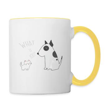 CAT & DOG - Tasse zweifarbig - Weiß/Gelb - Rechts