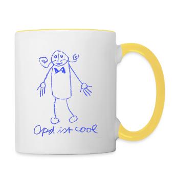 Opa ist cool - Tasse zweifarbig - Weiß/Gelb - Rechts
