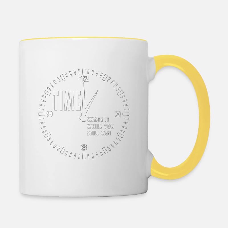 Temps - Mug contrasté - blanc/jaune