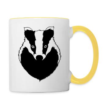 Blaireau - Mug contrasté - blanc/jaune - Droite
