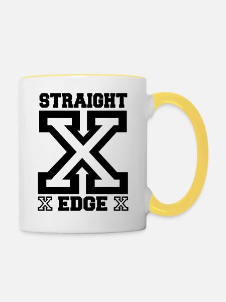 straight edge - Tasse zweifarbig - Weiß/Gelb