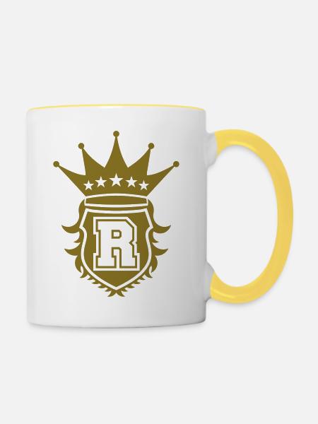R Crest - Tasse zweifarbig - Weiß/Gelb
