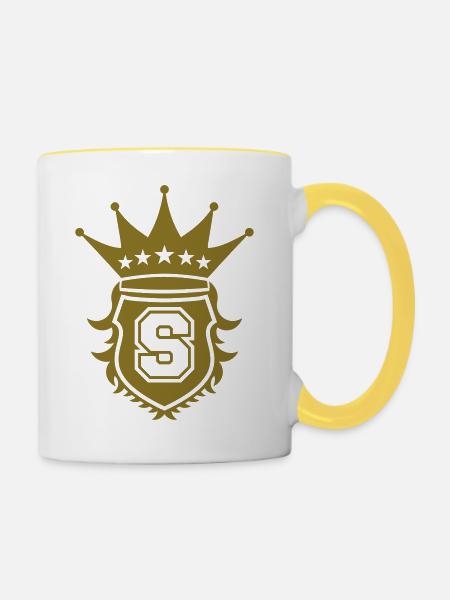 S Crest - Tasse zweifarbig - Weiß/Gelb