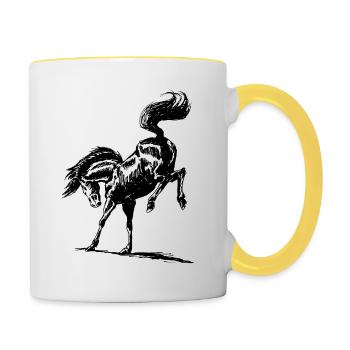 Bockend Wild Horse Illustration Gift Appaloosa - Contrasting Mug - white/yellow - Right