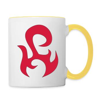 tribal - Mug contrasté - blanc/jaune - Droite