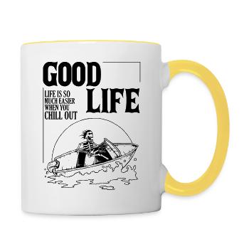 Good life - Tasse zweifarbig - Weiß/Gelb - Rechts