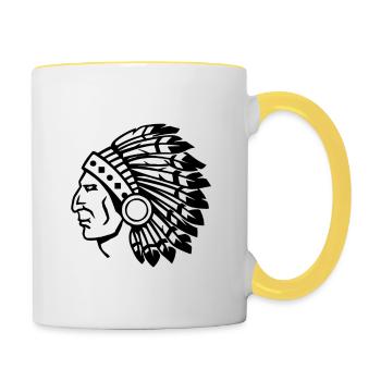 Indianer - Tasse zweifarbig - Weiß/Gelb - Rechts