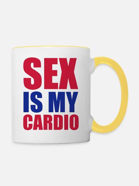Cardio - Tasse zweifarbig - Weiß/Gelb
