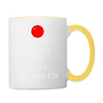 Snooker - Tasse zweifarbig - Weiß/Gelb - Rechts
