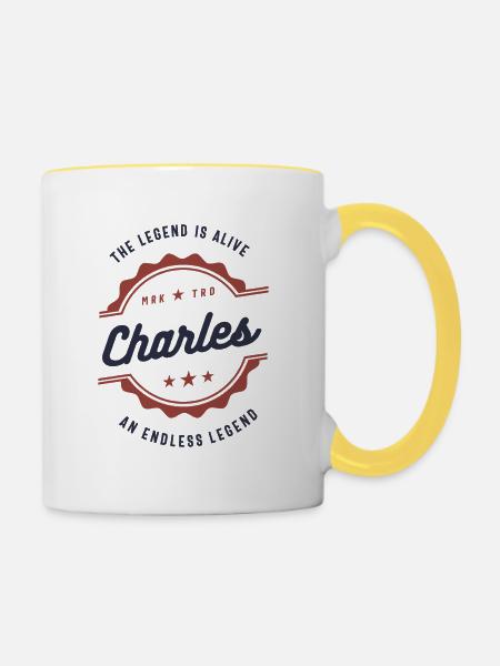 Charles - Tasse zweifarbig - Weiß/Gelb