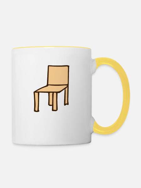 Stuhl - Tasse zweifarbig - Weiß/Gelb