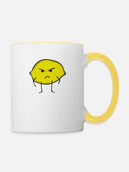 Zitrone - Tasse zweifarbig - Weiß/Gelb
