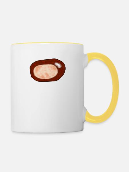 Kastanie - Tasse zweifarbig - Weiß/Gelb
