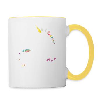 Exhale Unicorn - Contrasting Mug - white/yellow - Right