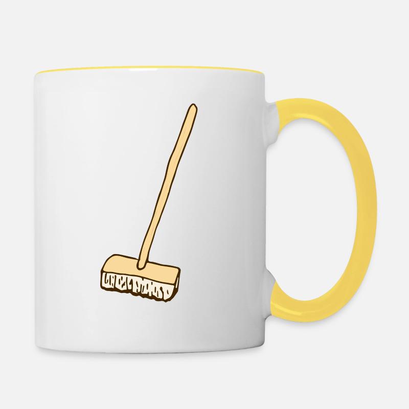 balai - Mug contrasté - blanc/jaune
