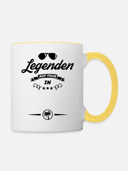 vorlage legenden tour - Tasse zweifarbig - Weiß/Gelb