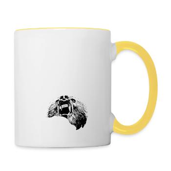 Bär - Tasse zweifarbig - Weiß/Gelb - Rechts