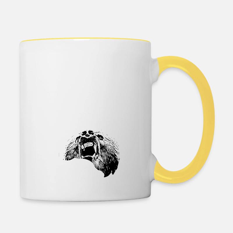 ours - Mug contrasté - blanc/jaune