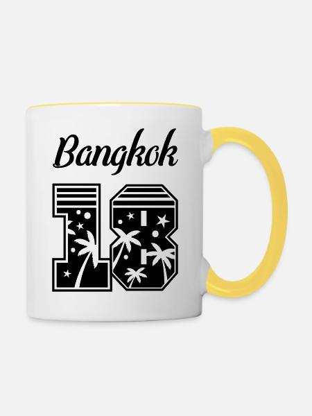 bangkok 18 - Tasse zweifarbig - Weiß/Gelb