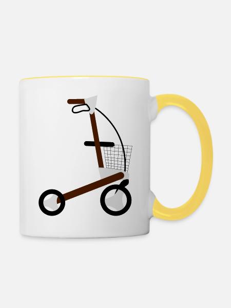rollator - Tasse zweifarbig - Weiß/Gelb