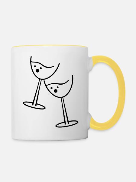 glas wine - Tasse zweifarbig - Weiß/Gelb