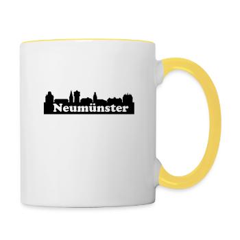 Neumünster + Skyline - Mug contrasté - blanc/jaune - Droite