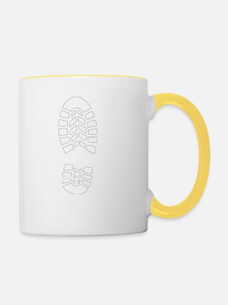 Shoes sneaker sneakers sports shoe sole - Contrasting Mug - white/yellow