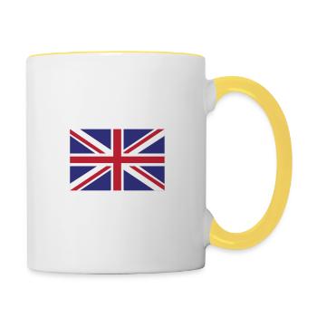 Union Jack 🇬🇧/Flagge des Vereinigten Königreichs - Tasse zweifarbig - Weiß/Gelb - Rechts