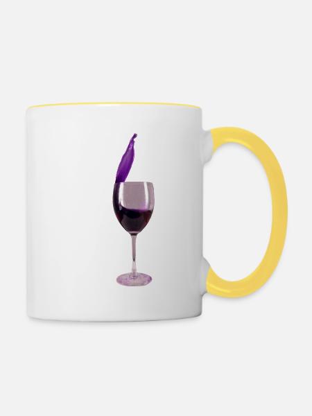 Glas 01 - Tasse zweifarbig - Weiß/Gelb