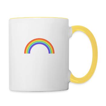 Regenbogen - Tasse zweifarbig - Weiß/Gelb - Rechts
