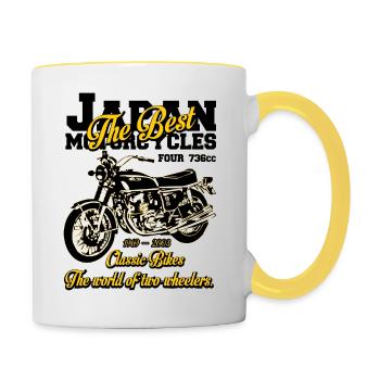Japan Motorcycles cb750 four - Mug contrasté - blanc/jaune - Droite
