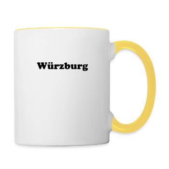 Würzburg Skyline - Tasse zweifarbig - Weiß/Gelb - Rechts