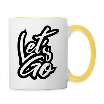 Graffiti Let s - Mug contrasté - blanc/jaune - Droite