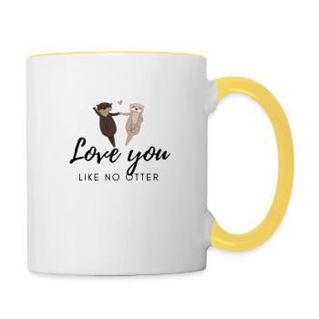 Love you like no Otter - Tasse zweifarbig - Weiß/Gelb - Rechts